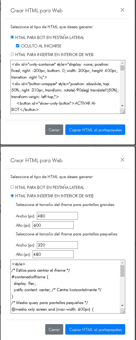 Configuración del Chatbot Online Atendant
