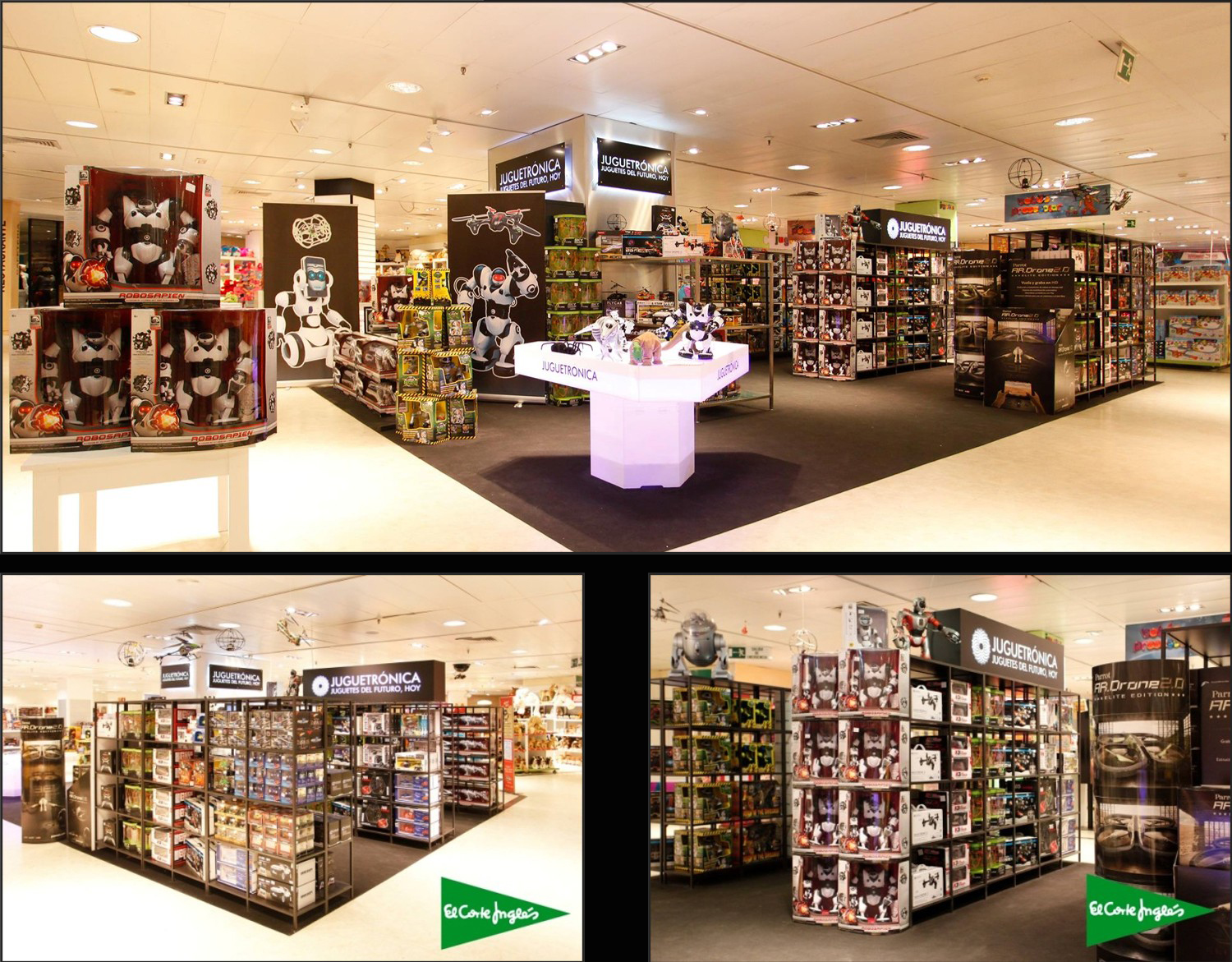 Juguetrónica corners in El Corte Inglés