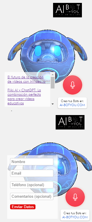 Ejemplo de enlaces en Chatbot Online Atendant